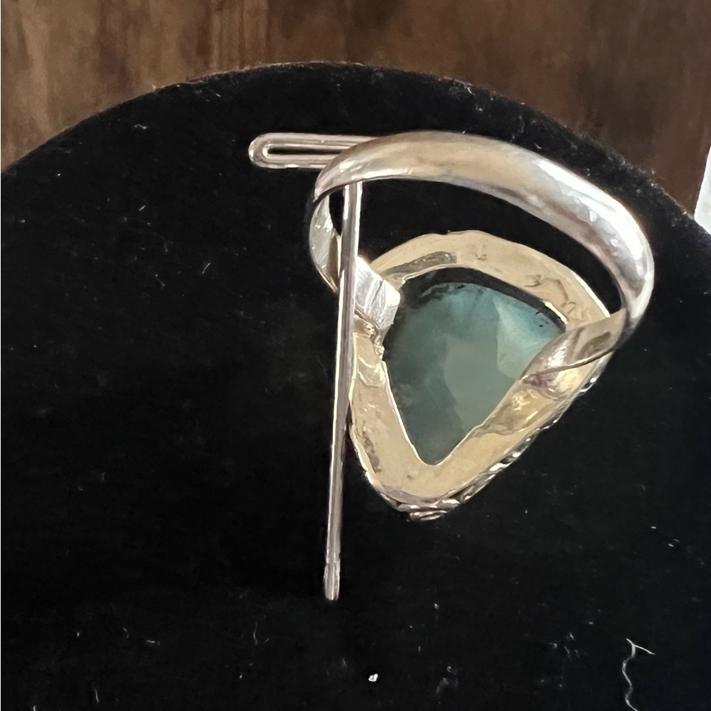 Larimar Gemstone Solid 925 Silver Ring - image 3